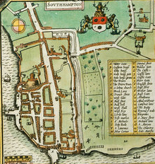 Speed's map of Southampton