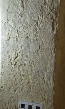 V shapes on west doorway