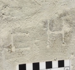 Initials in south transept
