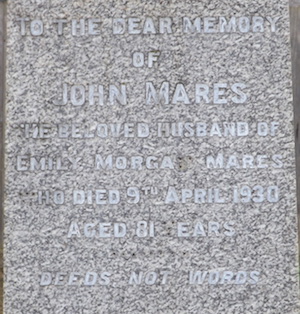 John Mares' gravestone