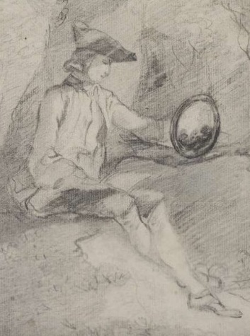 Gainsborough sketch of Claude Glass in use.