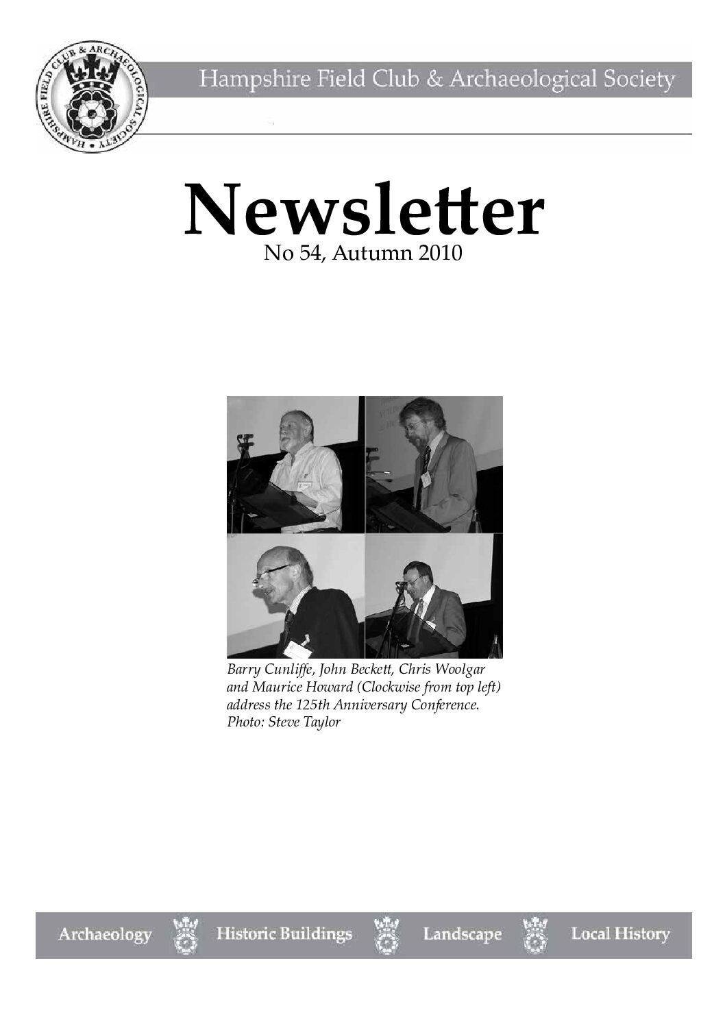 Newsletter 54 – Autumn 2010