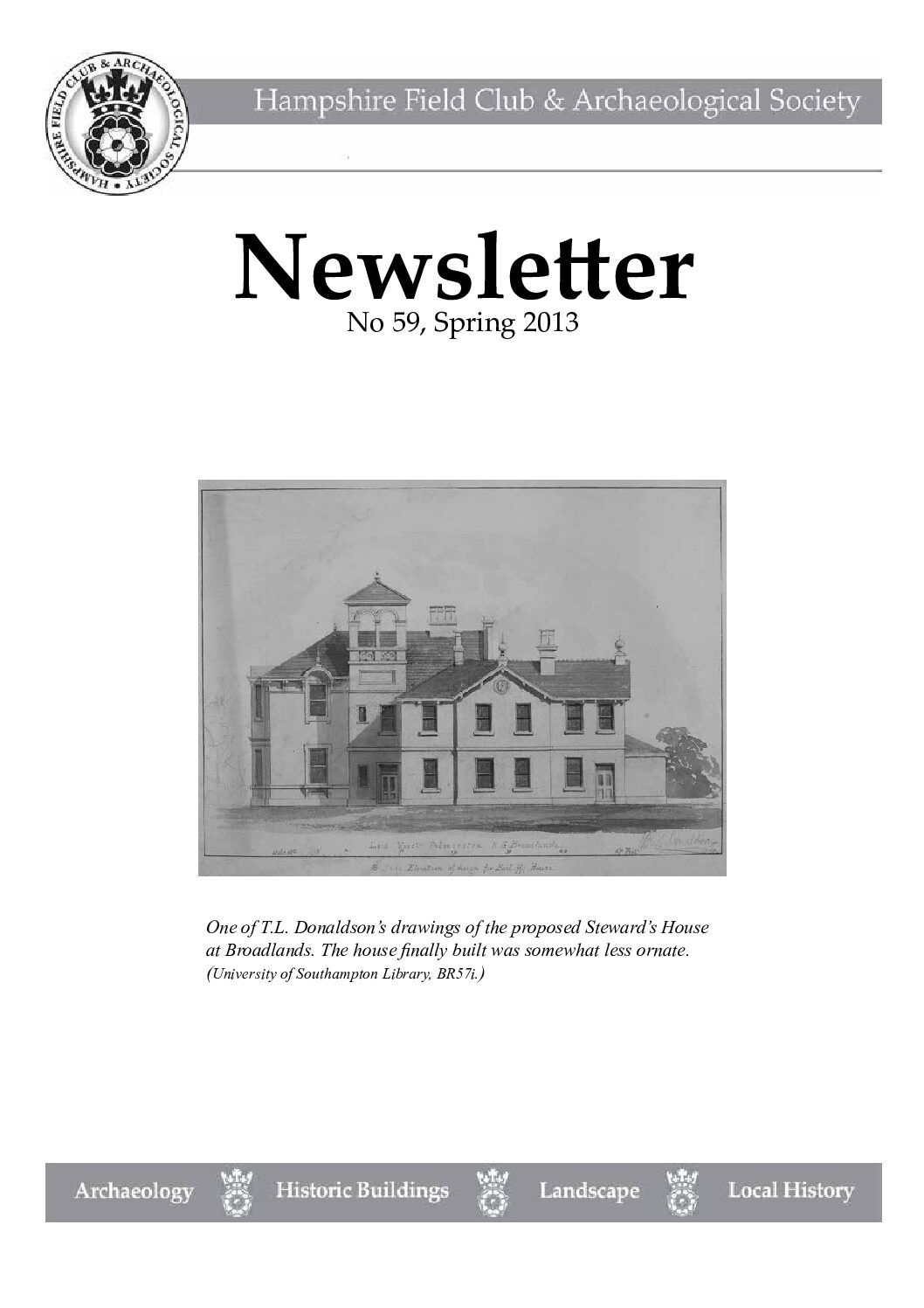 Newsletter 59 – Spring 2013