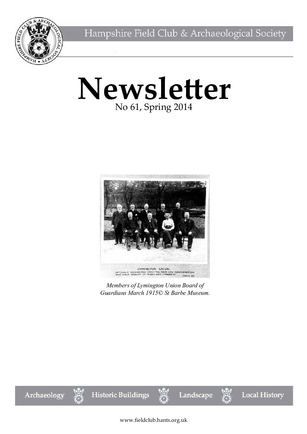 Newsletter 61 – Spring 2014