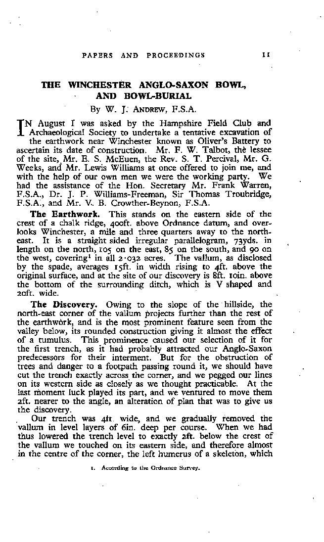 The Winchester Anglo-Saxon Bowl, and Bowl-Burial