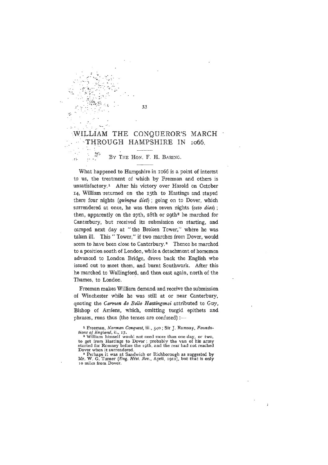 William the Conqueror’s March through Hampshire in 1066