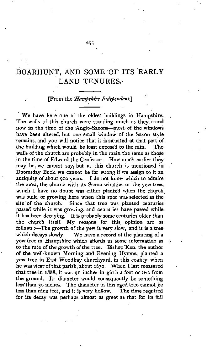Boarhunt and some of its Early Land Tenures