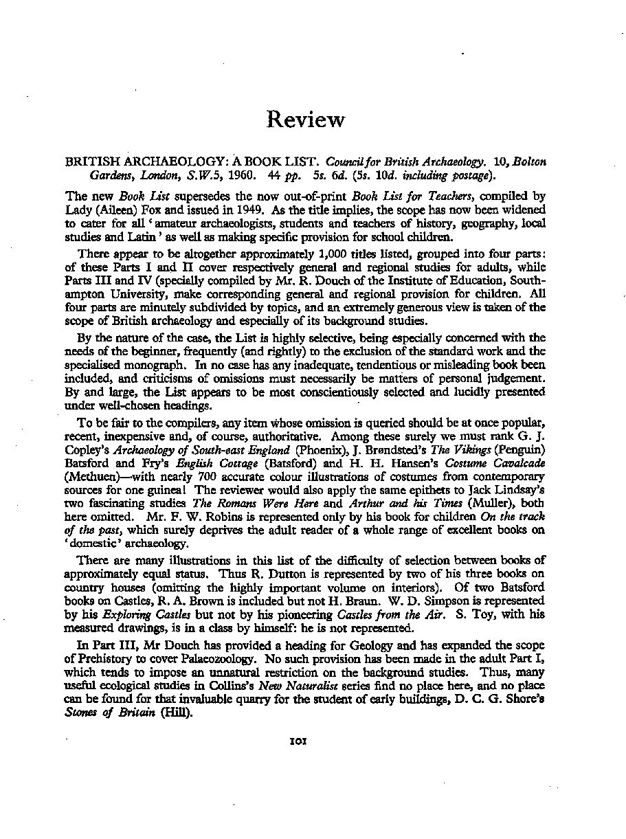 Review: British Archaeology: A Book List (CBA)