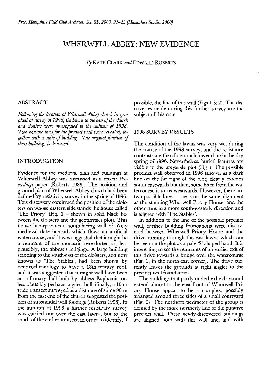 Wherwell Abbey: new evidence