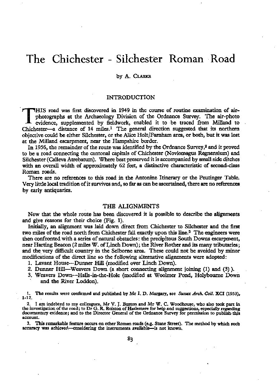 ‘The Chichester – Silchester Roman Road