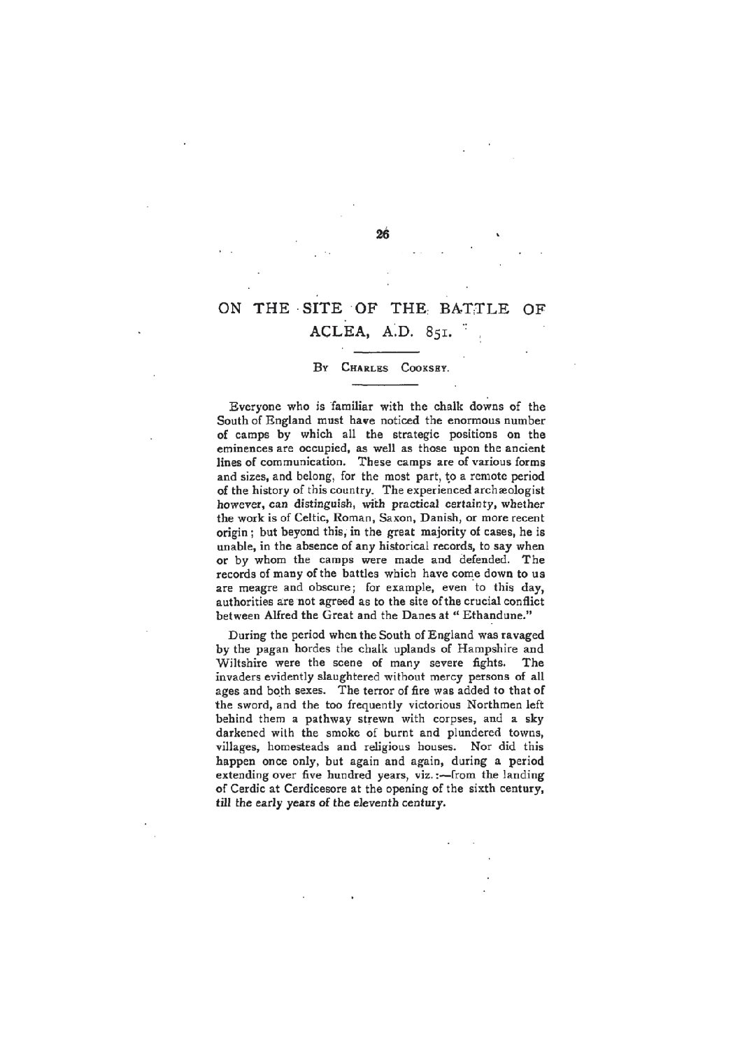 On the Site of the Battle of Aclea, AD 851