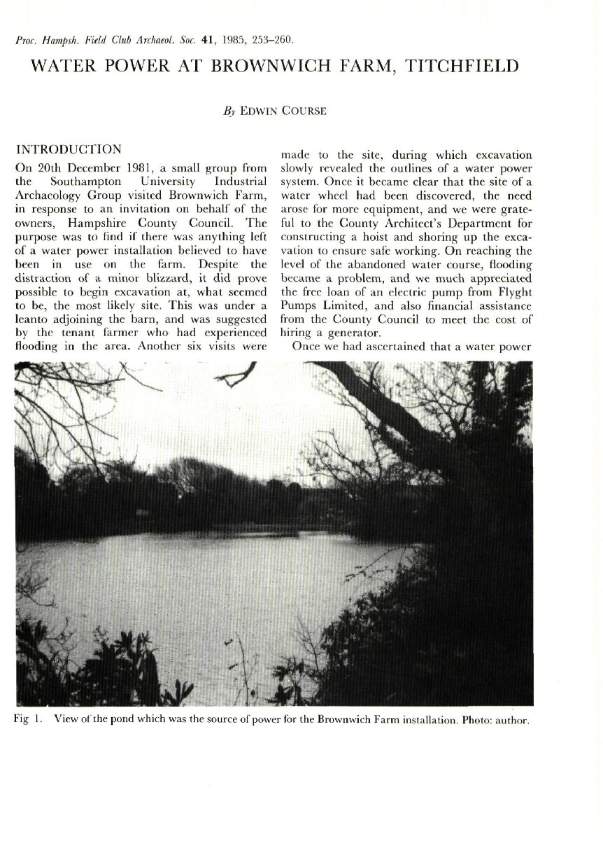 Water Power at Brownwich Farm, Titchfield