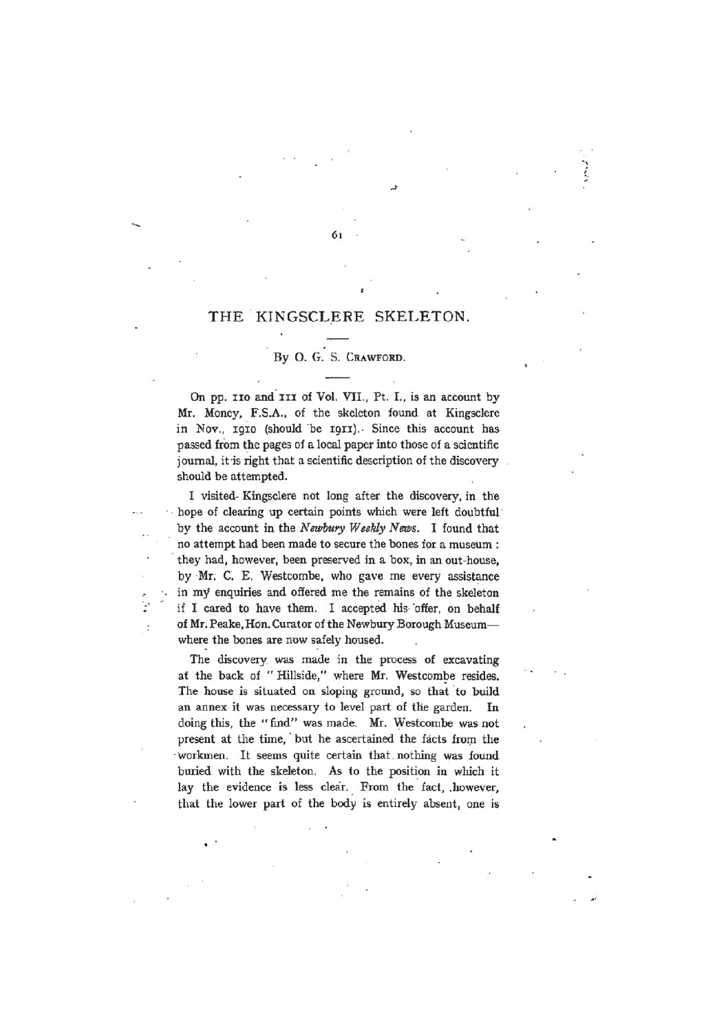 The Kingsclere Skeleton