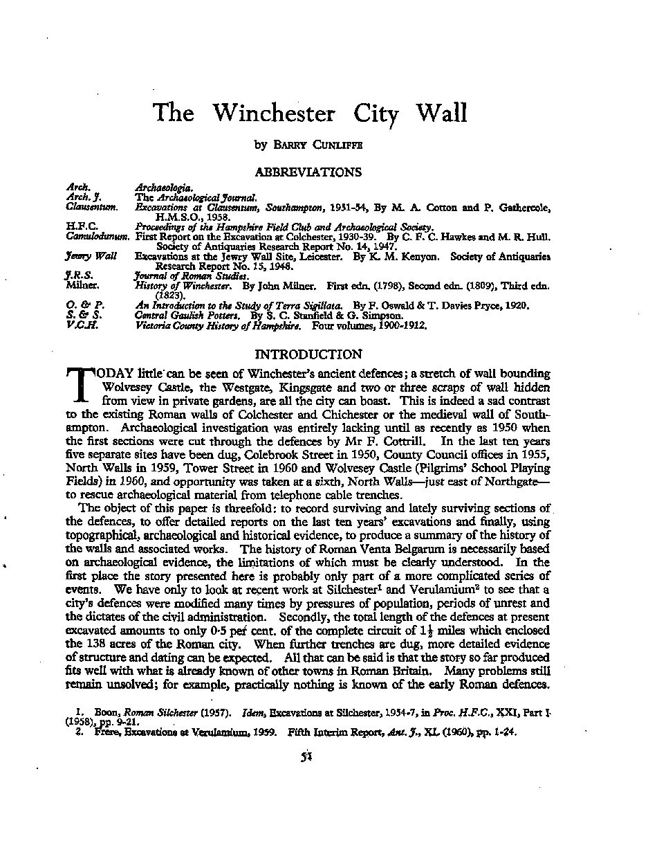 The Winchester City Wall