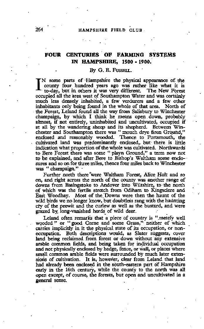 Four Centuries of Farming Systems in Hampshire, 1500-1900