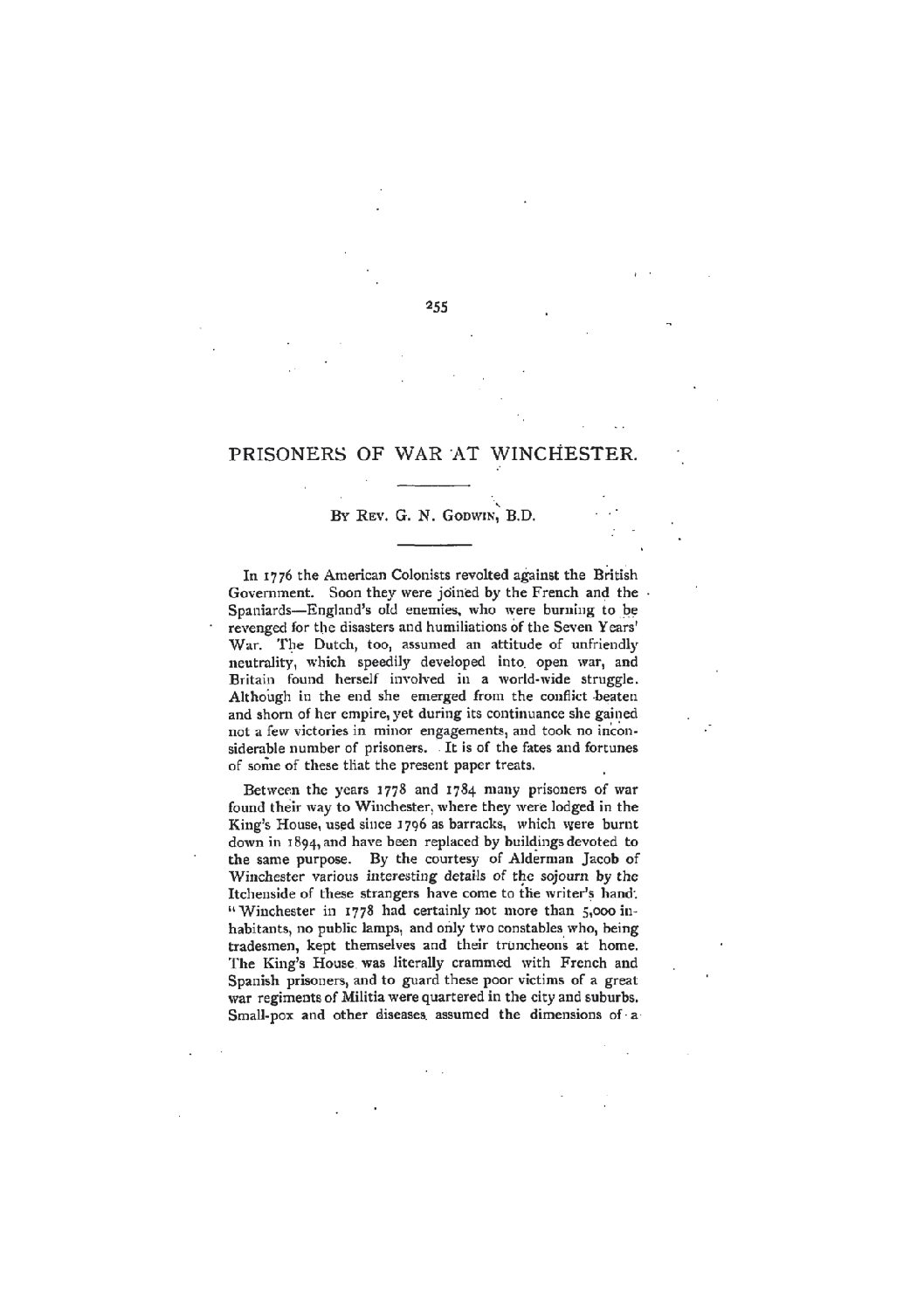 Prisoners of War at Winchester