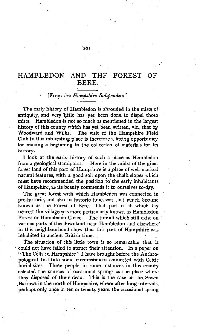 Hambledon and the Forest of Bere