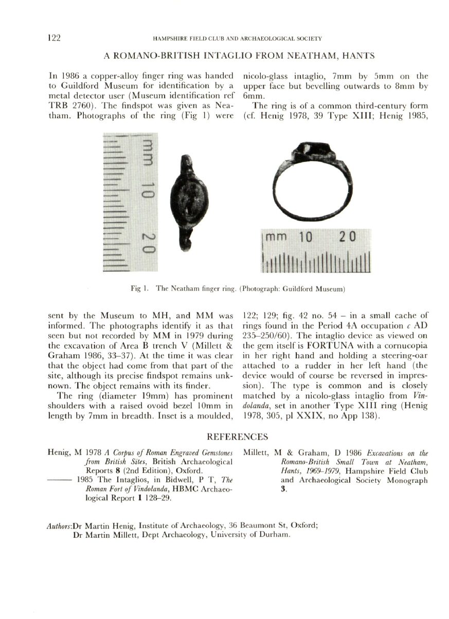 A Romano-British Intaglio from Neatham, Hants