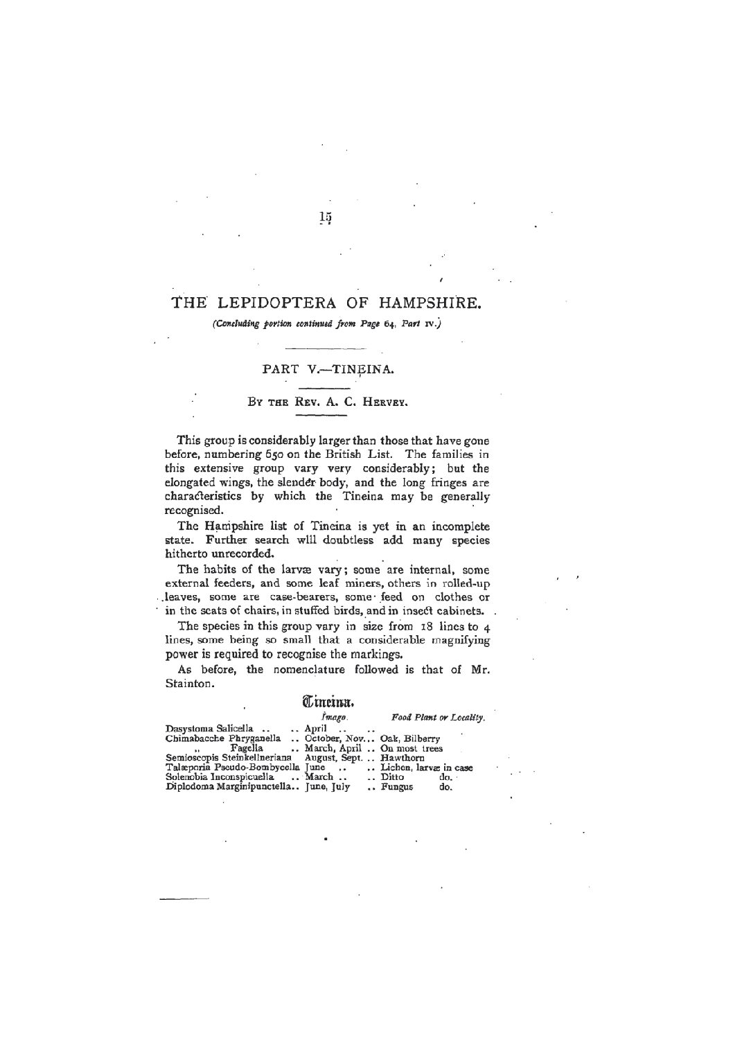 The Lepidoptera of Hampshire