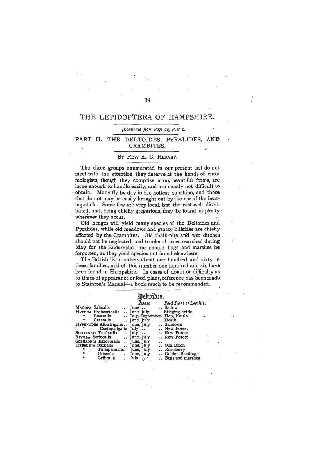 The Lepidoptera of Hampshire