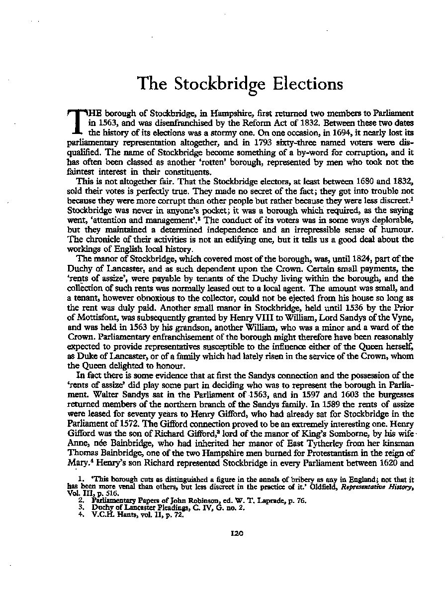 The Stockbridge Elections