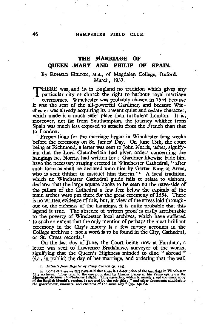 The Marriage of Queen Mary and Philip of Spain