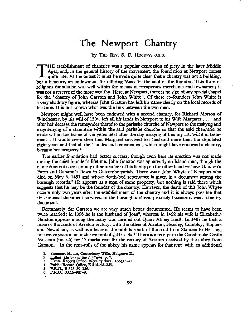 The Newport Chantry