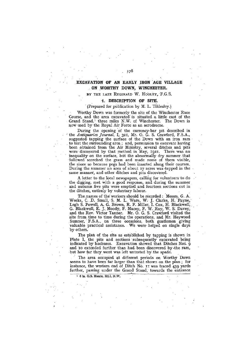Excavation of an Early Iron Age Village on Worthy Down, Winchester