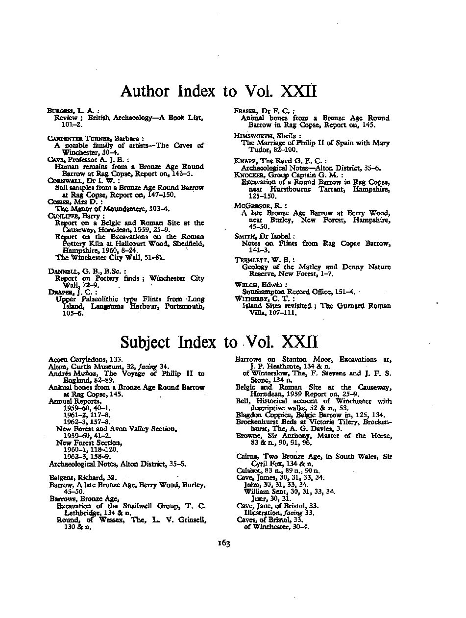 Author and Subject Index to Volume 22