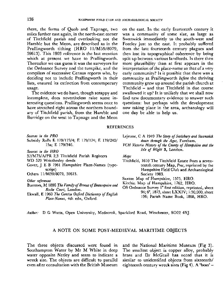 A note on some post-medieval maritime objects