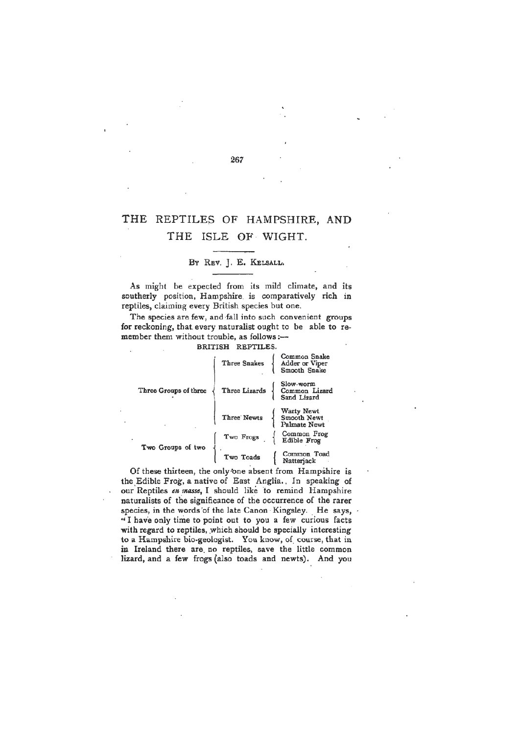 The Reptiles of Hampshire and the Isle of Wight