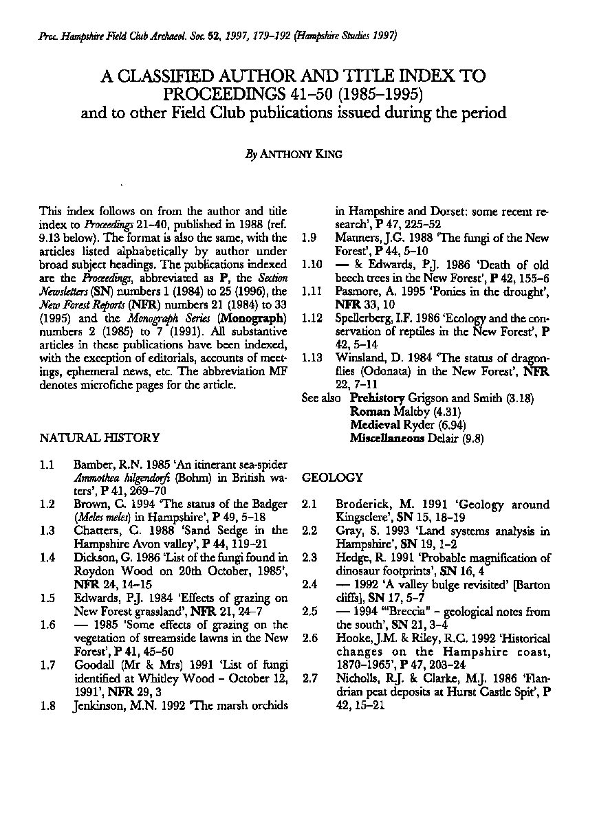 A classified author and title index