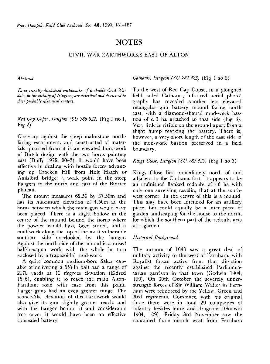 Civil War Earthworks east of Alton