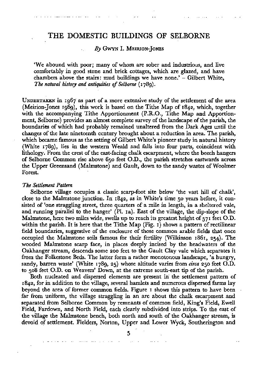The Domestic Buildings of Selborne