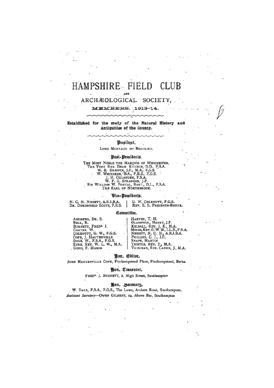Cover, Title Page, General information on Proceedings, Contents Page and List of Officers