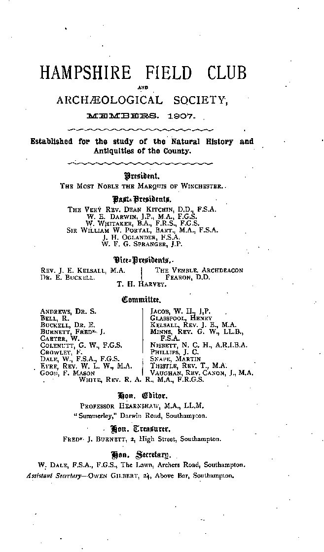Cover, Title Page, General information on Proceedings, Contents Page and List of Officers