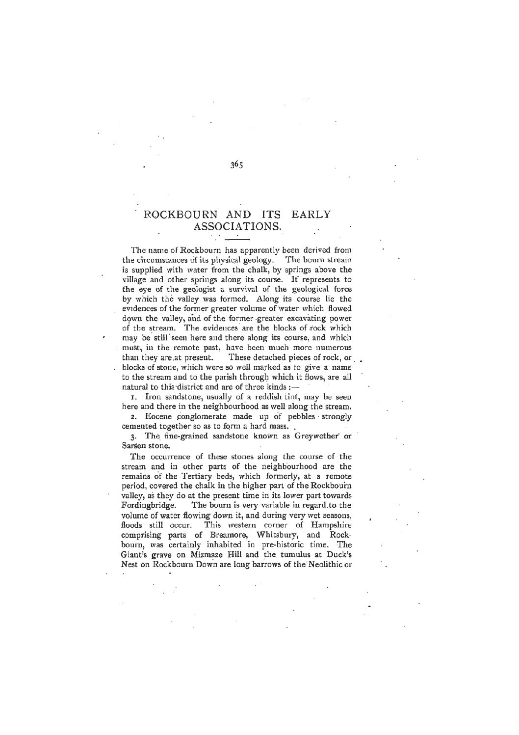 Rockbourne and its Early Associations
