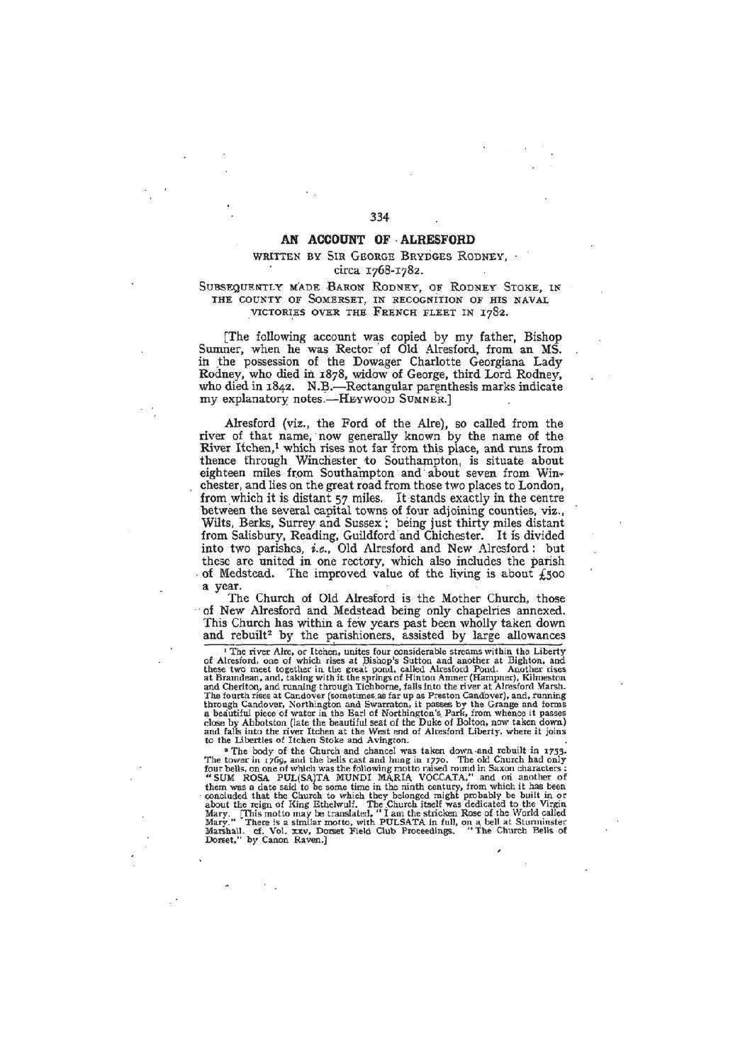 An Account of Alresford (written circa 1768-1782)