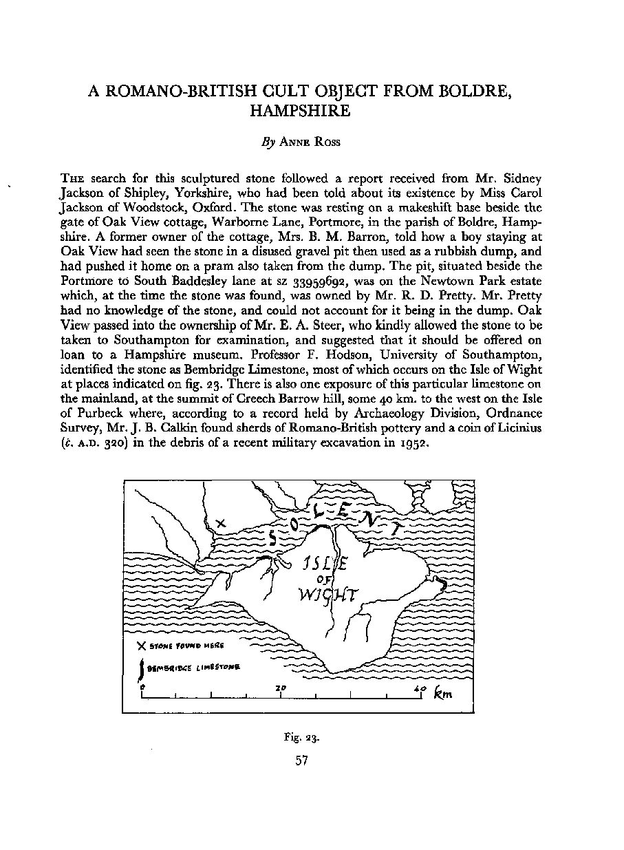 A Romano-British Cult Object from Boldre, Hampshire
