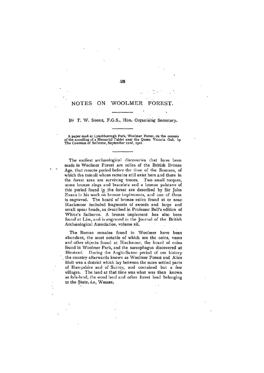 Notes on Woolmer Forest