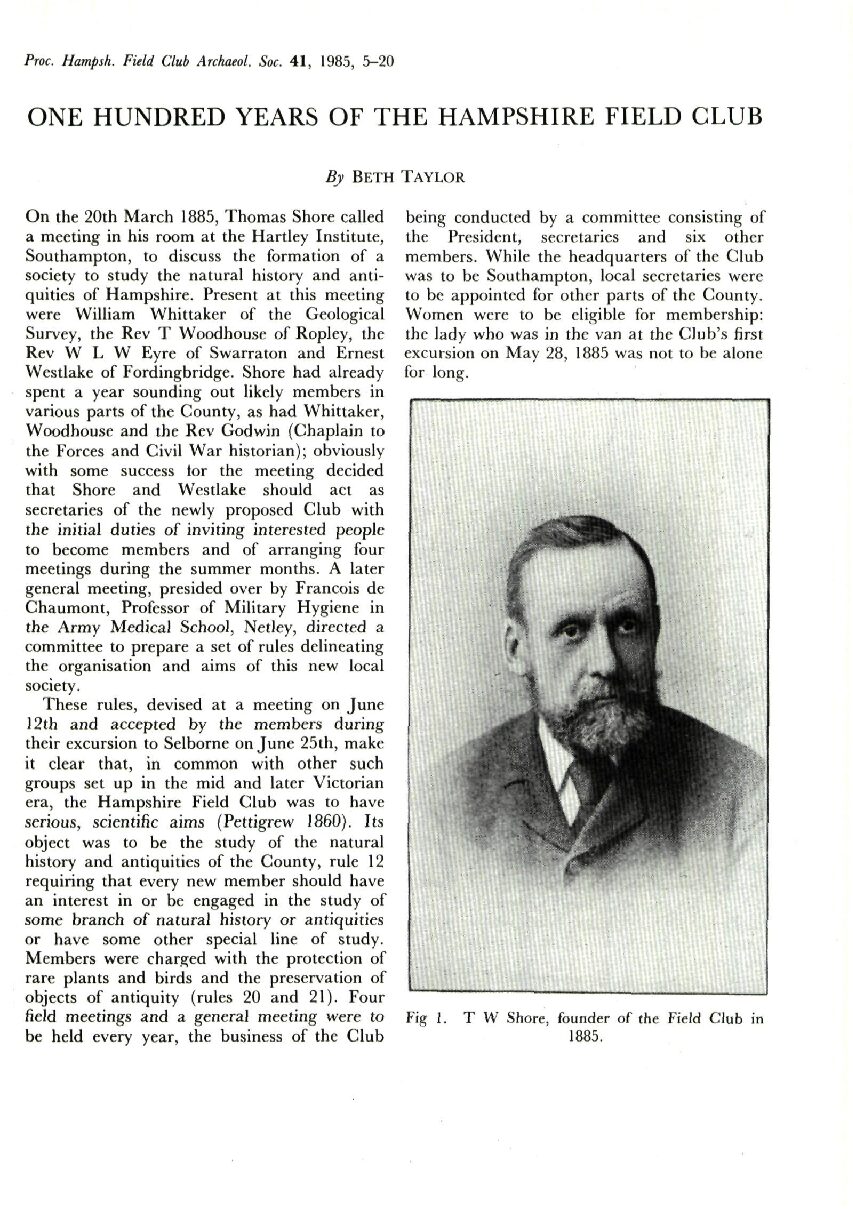 ‘100 Years of the Hampshire Field Club’