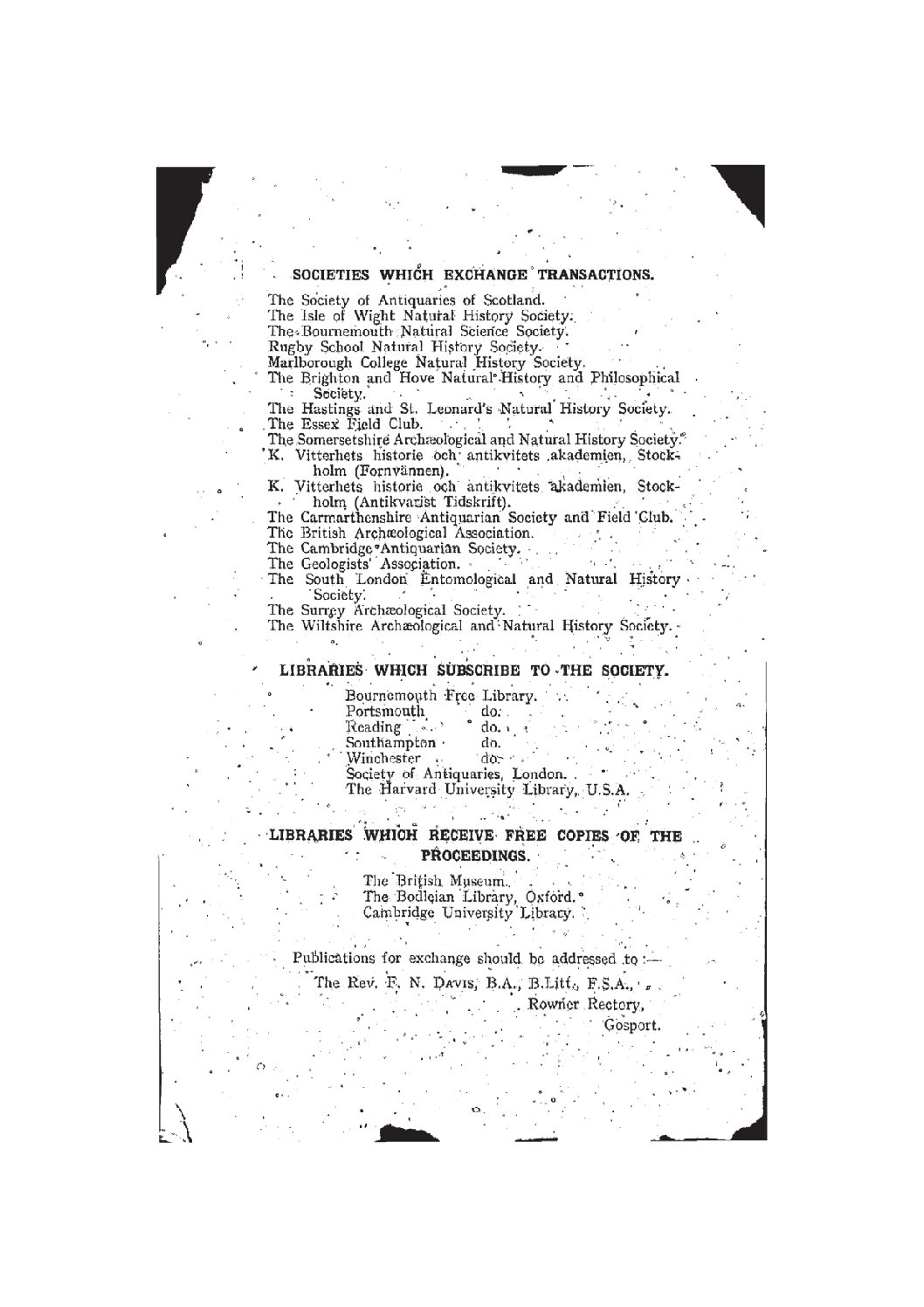 Cover, Title Page, General information on Proceedings, Contents Page and List of Officers