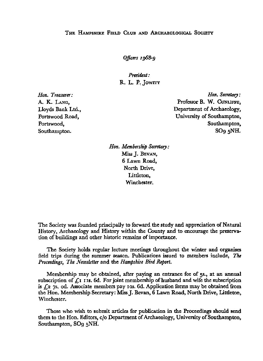 Cover, Title Page, General information on Proceedings, Contents Page and List of Officers