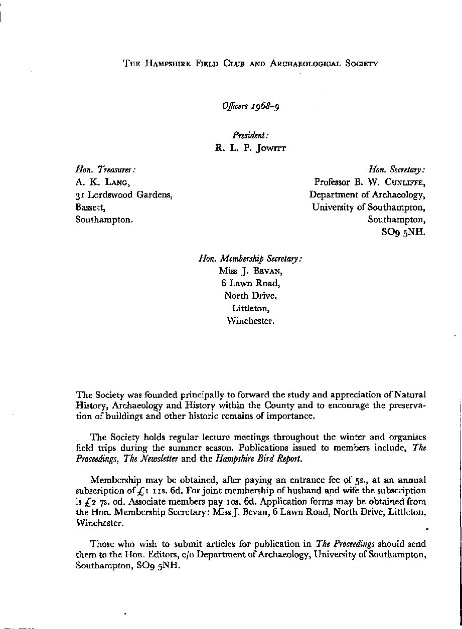 Cover, Title Page, General information on Proceedings, Contents Page and List of Officers