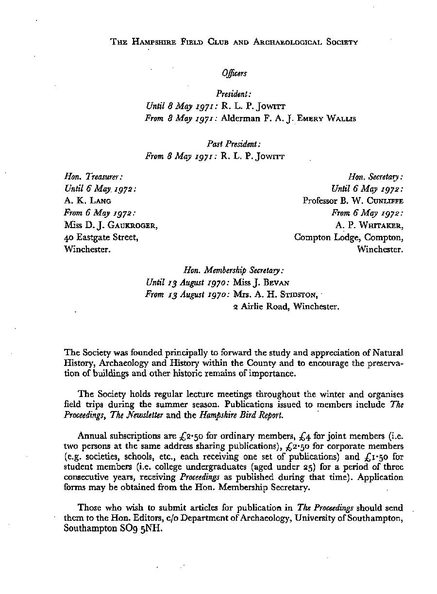 Cover, Title Page, General information on Proceedings, Contents Page and List of Officers