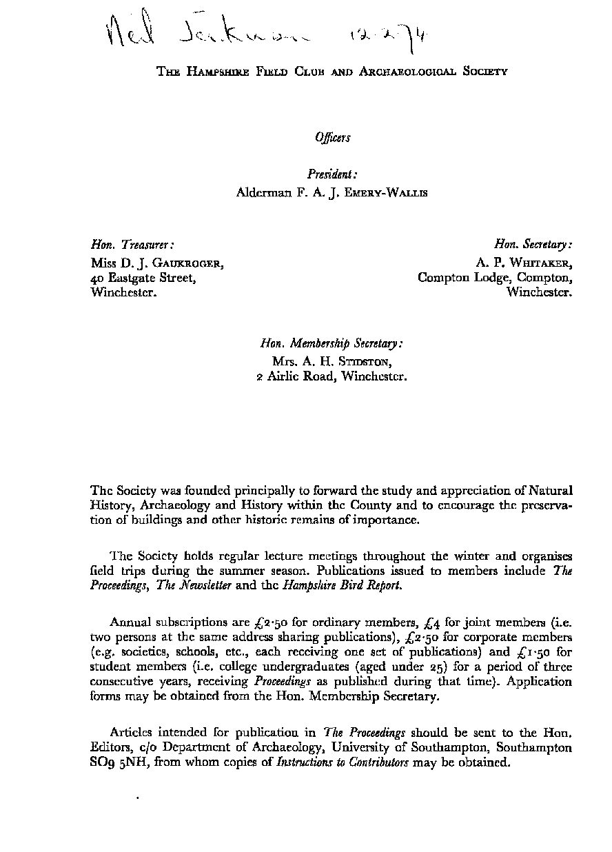 Cover, Title Page, General information on Proceedings, Contents Page and List of Officers