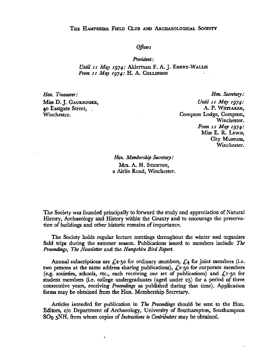 Cover, Title Page, General information on Proceedings, Contents Page and List of Officers