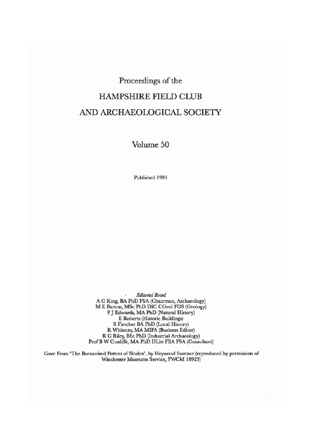 Cover, Title Page, General information on Proceedings, Contents Page, Editorial and List of Officers