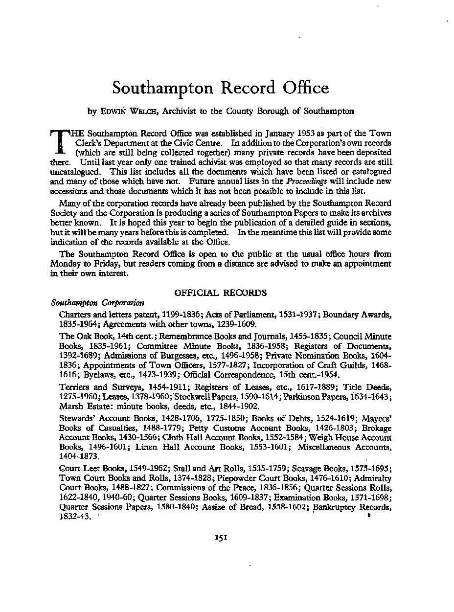 Southampton Record Office