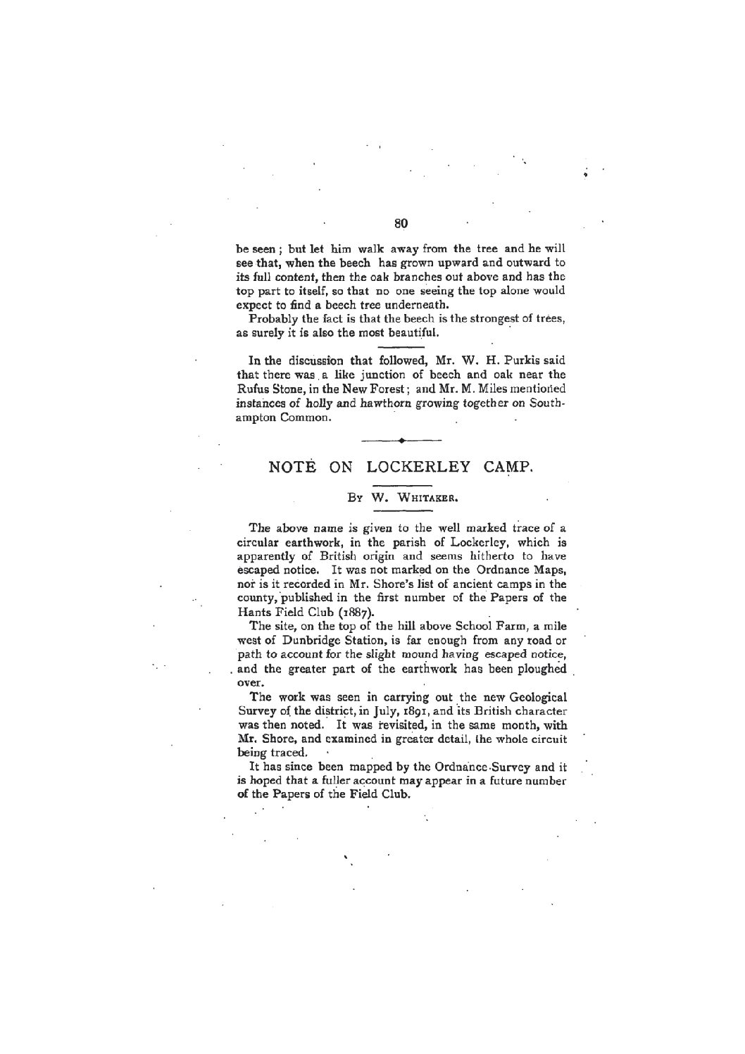 Note on Lockerley Camp